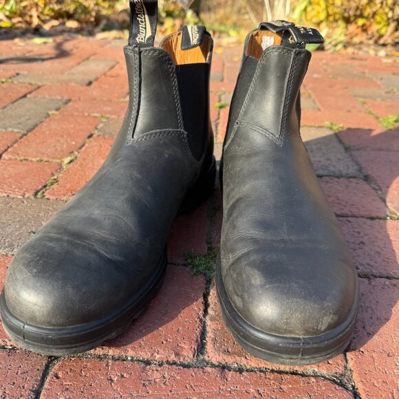 Men's US 12M AU11 Blundstone Leather Rustic Black/Gray #587 Chelsea - Picture 5 of 9